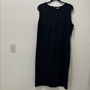 Nordstrom Black Sleeveless Sheath Midi Dress
